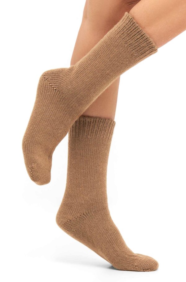Alpaka Wendesocken braun kamel