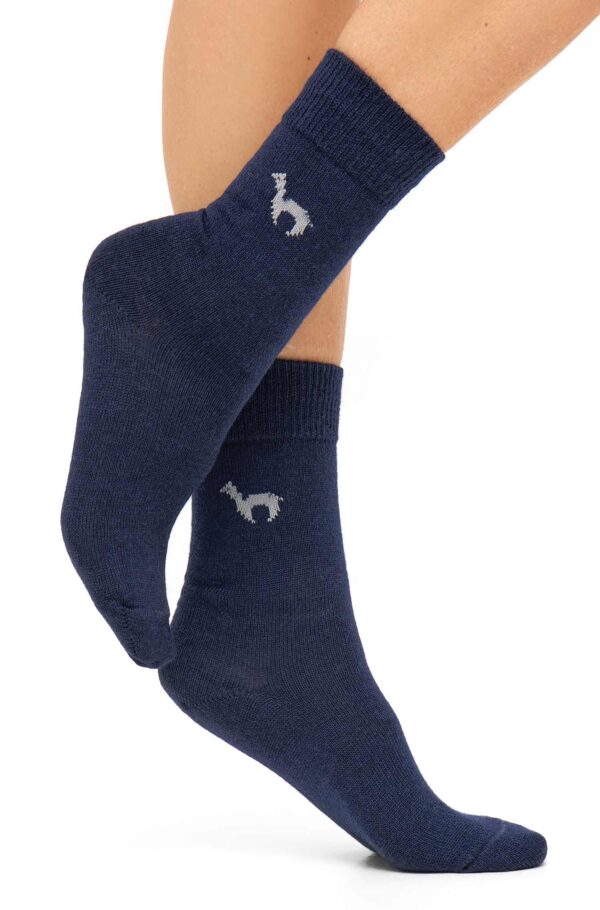 Business Socken blau Alpaka