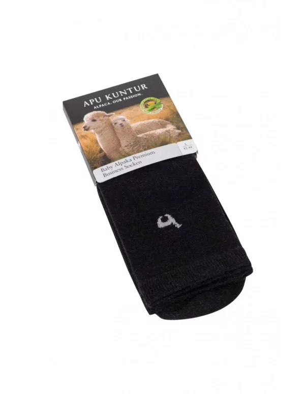 Premium Business Socken schwarz Alpakawolle