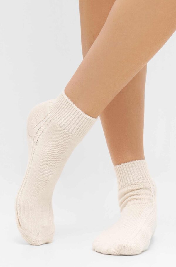 Socken kurz natur weiß