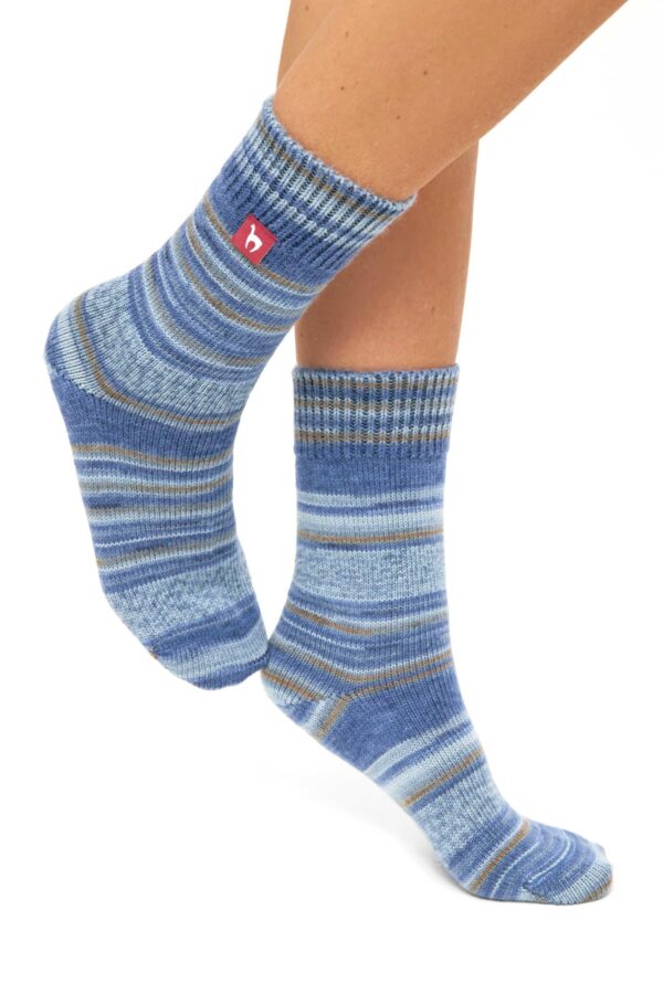 Alpaka Kuschelsocken blau