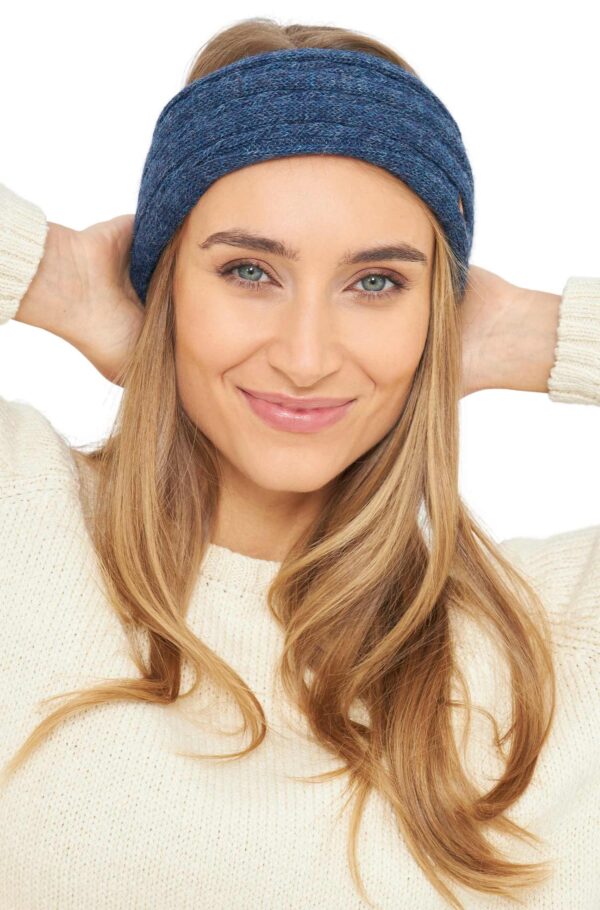 Alpaka Stirnband blau Damen