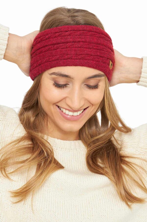 Alpaka Stirnband rot Damen