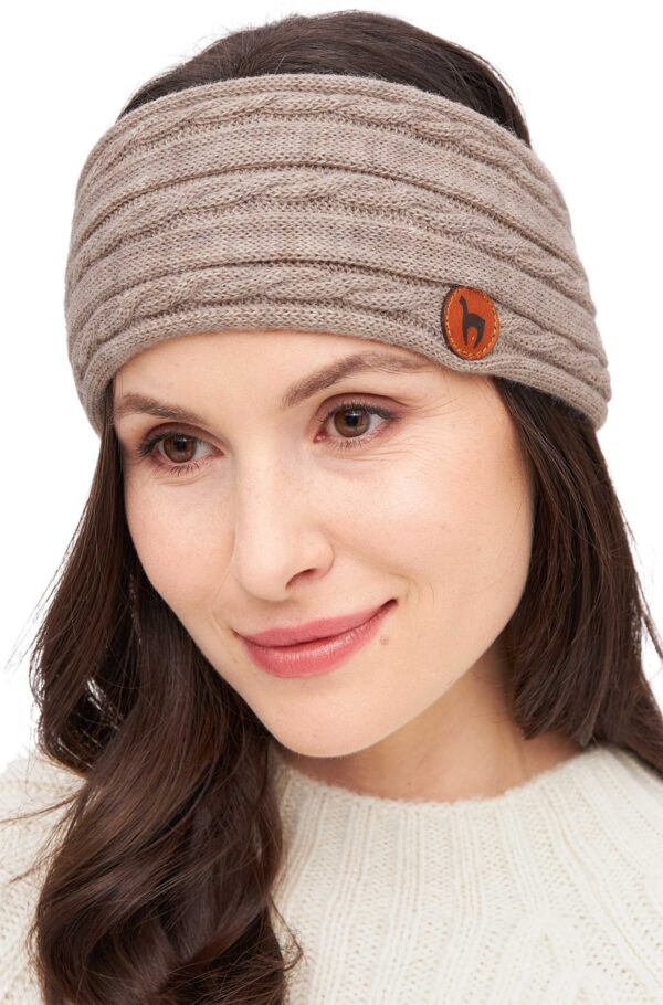 Alpaka Stirnband sand Damen