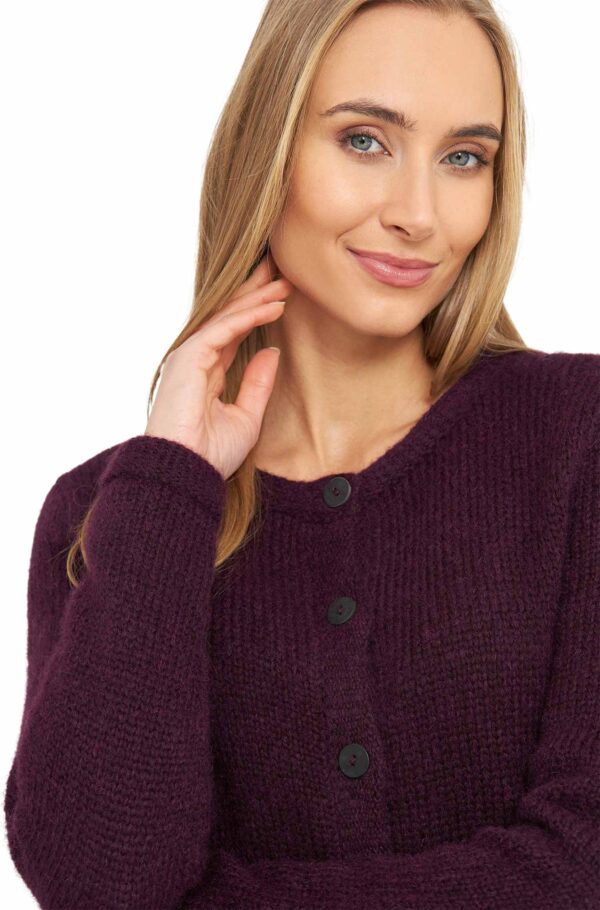 Alpaka Strickjacke Damen bordeaux