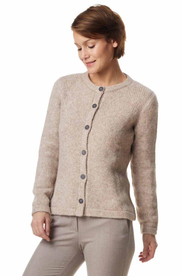 Alpaka Strickjacke Damen sand