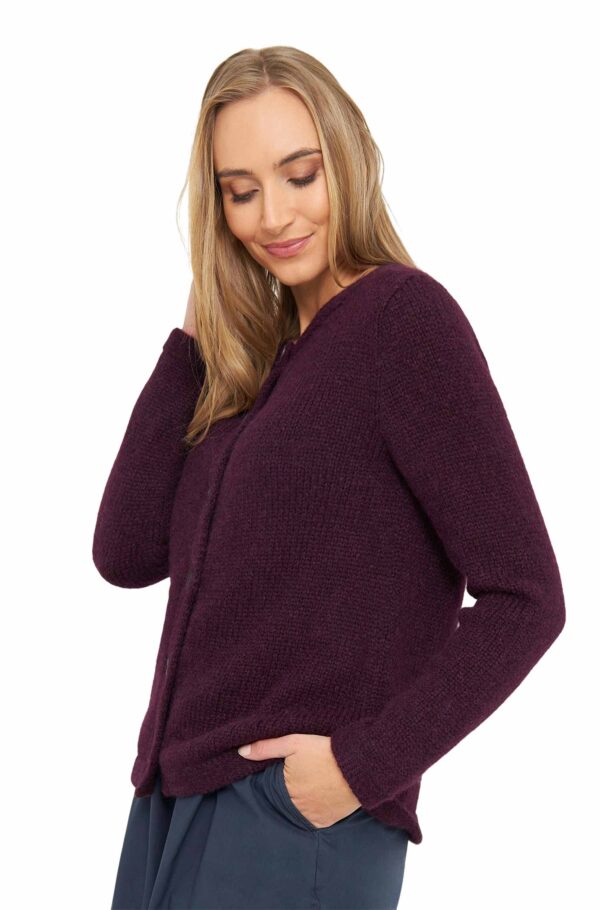 Alpaka Strickjacke bordeaux