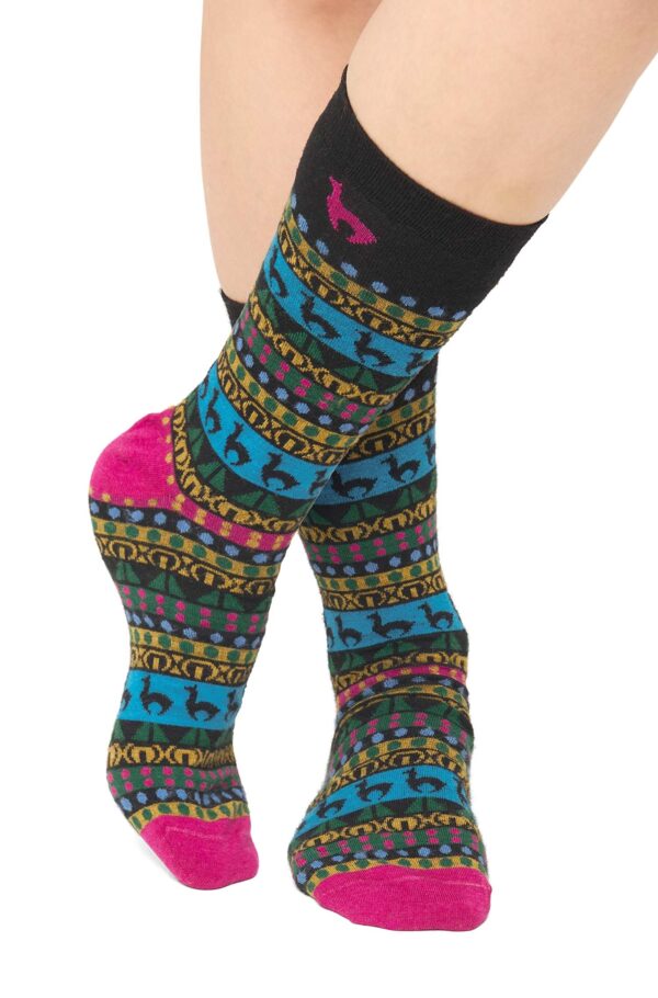 Bunte Alpakasocken mit Design