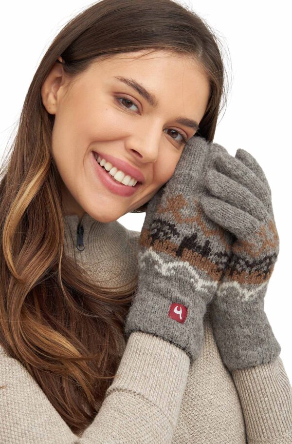 Fingerhandschuhe grau Alpaka