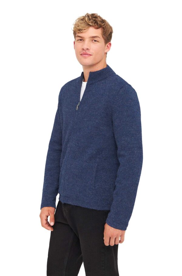 Herren Strickjacke blau