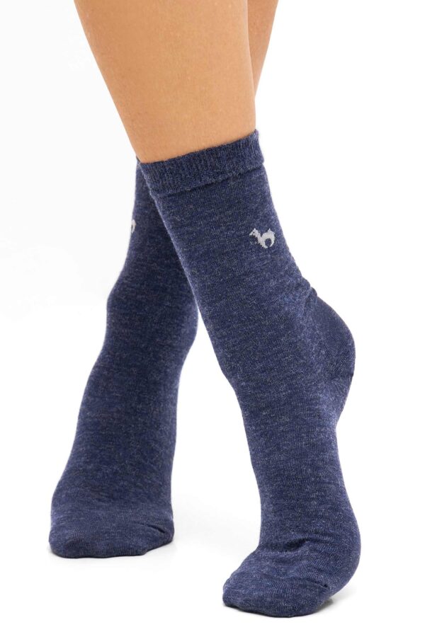 Premium Alpakasocken blau Business