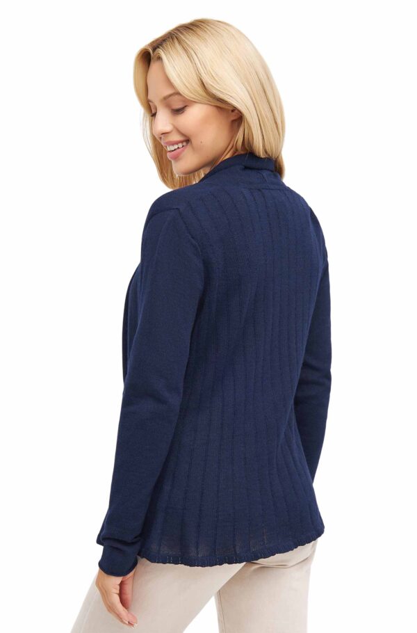 Strickjacke mit Schalkragen blau