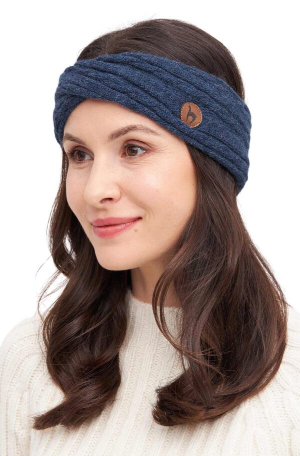 Twist Stirnband blau Alpaka