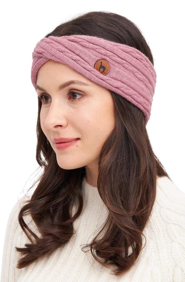 Twist Stirnband rosa Alpaka