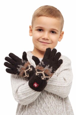 Alpaka Kinderhandschuhe schwarz