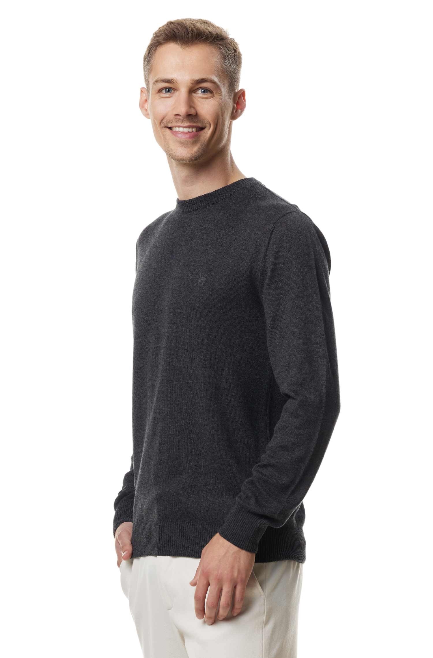 Alpaka Pullover anthrazit Rundhals