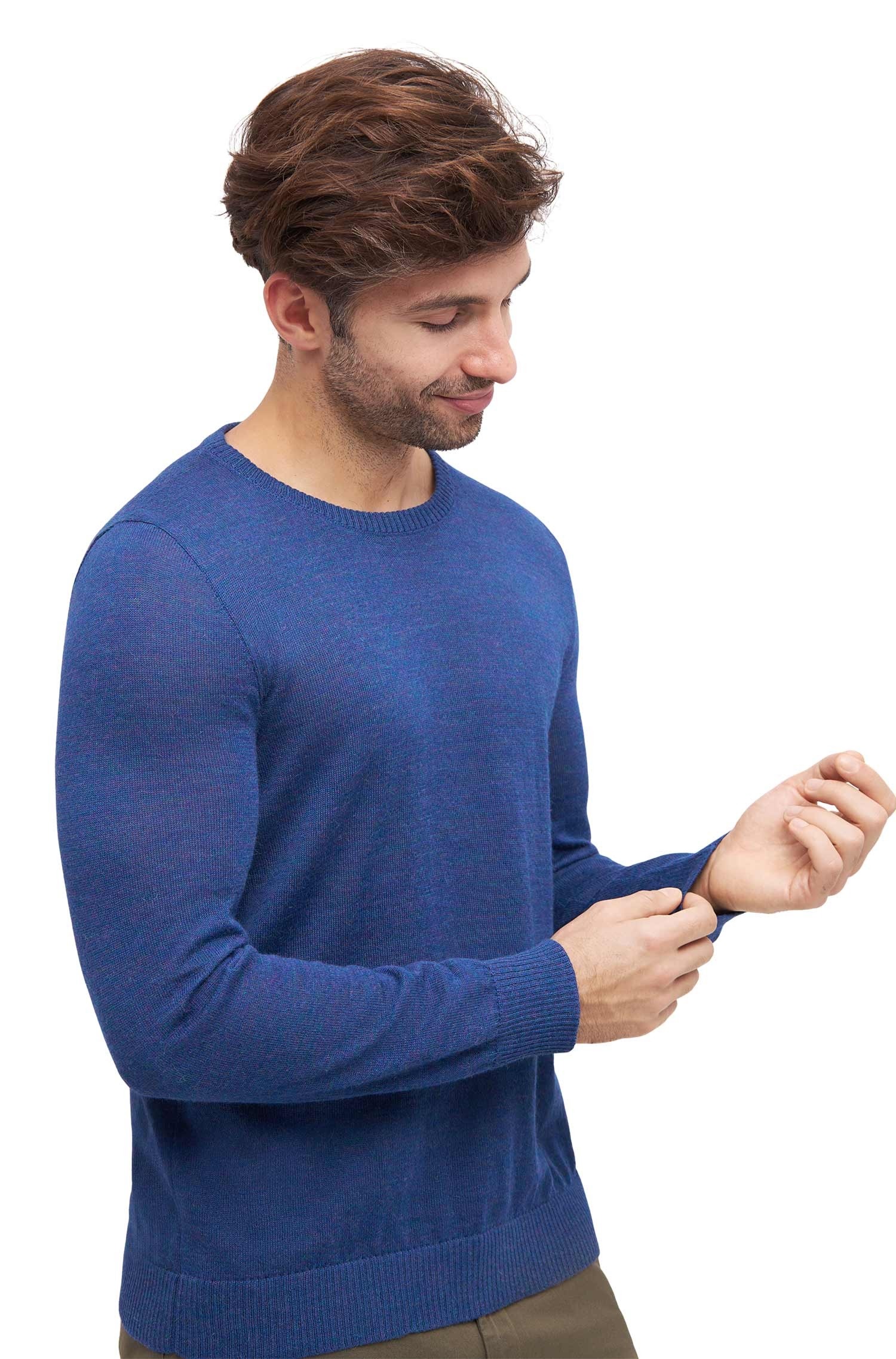 Alpaka Pullover blau Herren