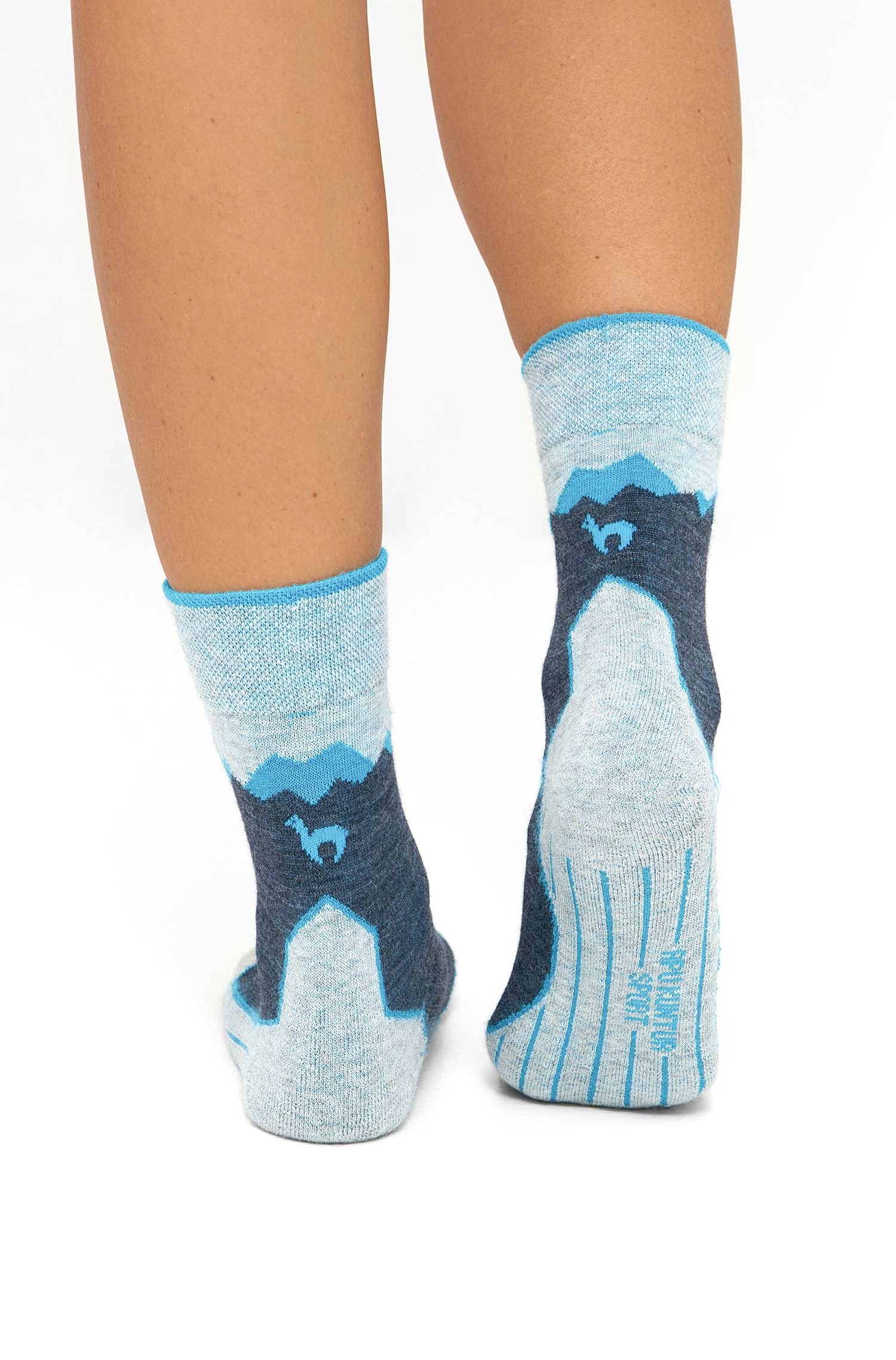 Wandersocken Alpaka blau