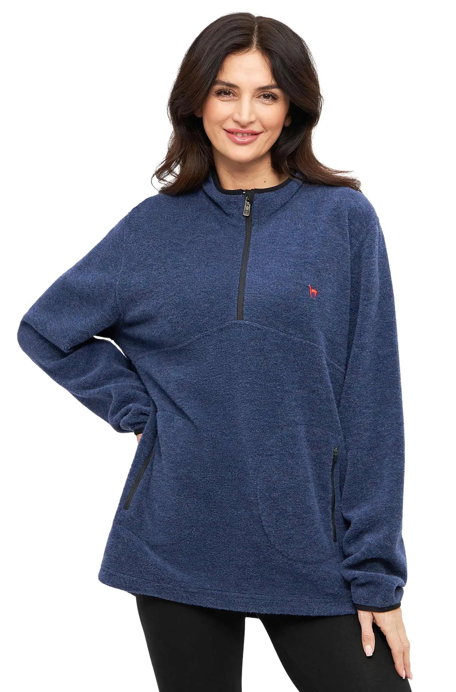 Alpaka Fleece Troyer Damen