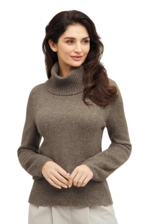 Alpaka Rollkragenpullover taupe