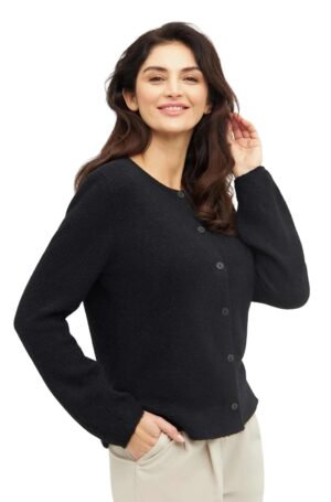 Alpaka Strickjacke schwarz