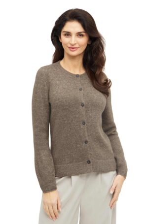 Alpaka Strickjacke taupe