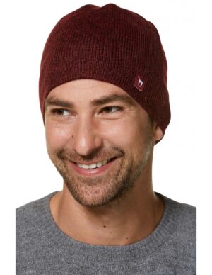 Alpaka Wendemütze rot schwarz